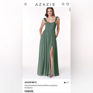 Azazie Metz dress in Eucalyptus